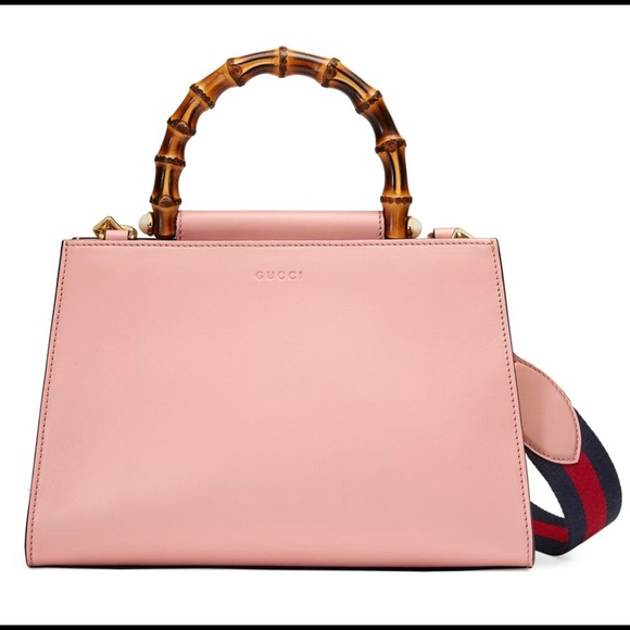 Gucci Handbags - GUCCI Calfskin Mini Nymphaea Top Handle Bag Pink